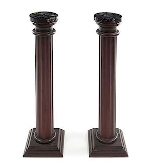 * A Pair of Mahogany Pedestals Height 38 1/2 inches.