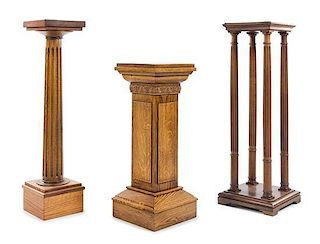 * A Group of Three Pedestals Height of tallest 41 inches.