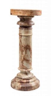 * A Continental Marble Pedestal Height 27 3/4 x diameter of top 11 1/4 inches.