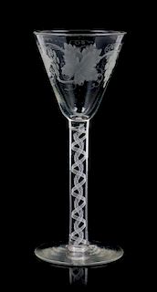 * A Victorian Opaque Twist Wine Stem Height 6 1/2 inches.