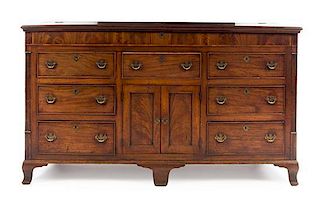 A George III Mahogany Mule Chest Height 41 x width 71 1/2 x depth 21 3/4 inches.