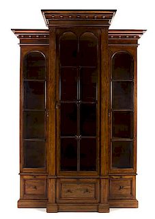 A George IV Rosewood Breakfront Bookcase Width 73 x depth 21 inches.