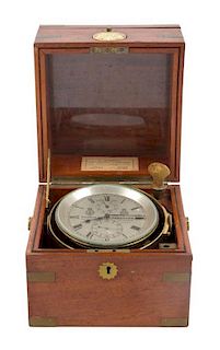 An English Two-Day Ship's Chronometer Height of case 7 1/2 inches.