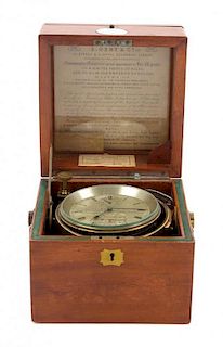 An English Two-Day Ship's Chronometer Height 7 3/4 inches.
