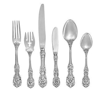 An American Silver Flatware Service, Reed & Barton, Taunton, MA, Francis I pattern, comprising: 8 luncheon knives 8 luncheon