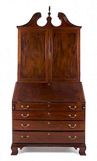 An American Slant-Front Secretary Height 94 1/4 x width 46 x depth 23 inches.