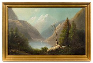 * White Mountain School, (19th Century), Mountainous Landscape (two works)