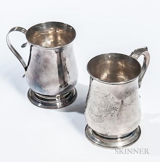 Two George II Sterling Silver Canns