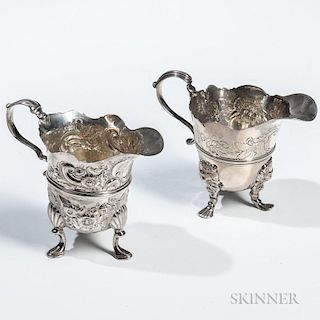 Two Georgian Sterling Silver Cream Jugs