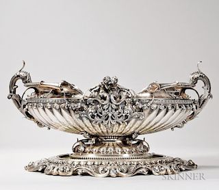 Italian .800 Silver Center Bowl and Stand