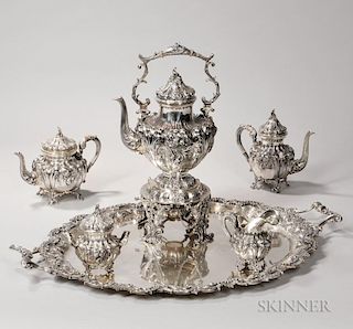 Six-piece Italian .800 Silver Tea and Coffee Service