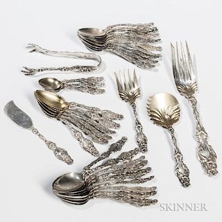 Group of Whiting "Lily" Pattern Flatware