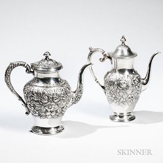 Two S. Kirk & Son Sterling Silver Coffeepots