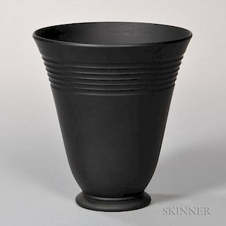 Wedgwood Keith Murray Design Black Basalt Vase