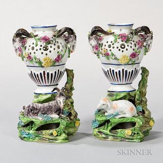 Two Continental Porcelain Urns