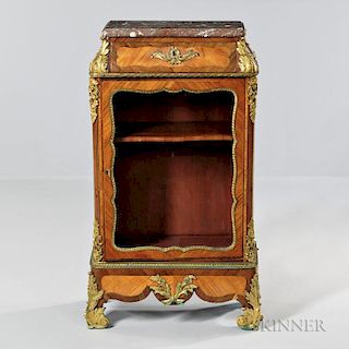 Louis XV-style Gilt-Bronze Inlaid Display Cabinet
