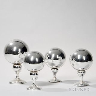 Four Mercury Glass Globes
