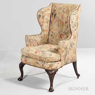 George III-style Tapestry Wing Chair