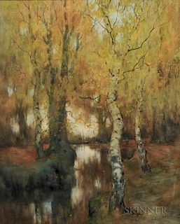 Arnold Marc Gorter (Dutch, 1866-1933)      Autumn Forest with Stream
