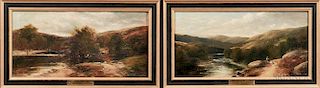 Adams Barland (British, fl. 1843-1875)      Two Views of North Wales: On the Lledr