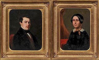 Continental School, 19th Century      Pendant Portraits of a Gentleman and Lady