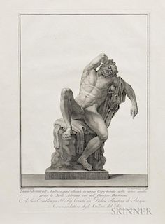 Francesco Piranesi (1758-1810)    Two Engravings of Antique Statuary: Fauno dormente
