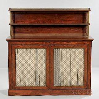 Regency-style Rosewood and Brass Chiffonier