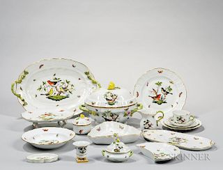 Herend Porcelain "Rothschild" Bird Pattern Tableware