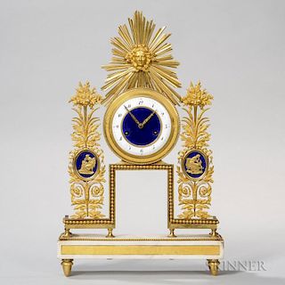 Directoire Marble and Gilt-bronze Clock