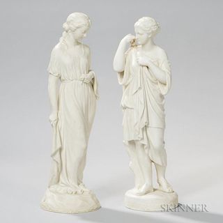 Two Copeland Parian Figures of Classical Ladies