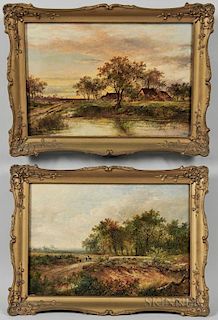 British School, 19th Century      Two Pastoral Landscapes: Foxham
