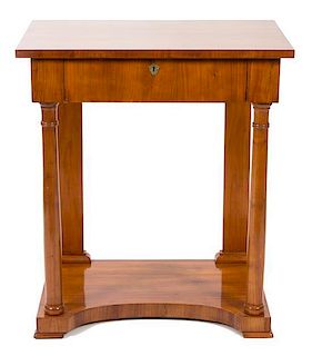 A Biedermeier Side Table Height 34 1/2 x width 28 x depth 18 1/2 inches.