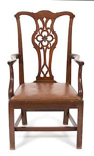 A George II Style Walnut Armchair Height 42 1/4 inches.