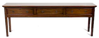 A George III Style Mahogany Hunt Board Height 30 x length 84 x depth 15 7/8 inches.