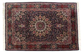 A Tabriz Wool and Silk Rug 8 feet 7 inches x 4 feet 7 inches