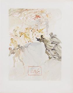 Salvador Dali, (Spanish, 1904-1989), Ascent to the Seventh Circle, from Purgatorio