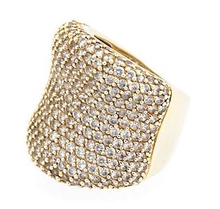 A Sterling Silver and Cubic Zirconia Pave Ring