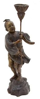 A Chinese Bronze Figure Height 15 1/2 inches.