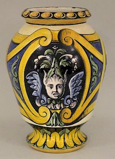 FRENCH BLOIS FAIENCE FOOTED VASE