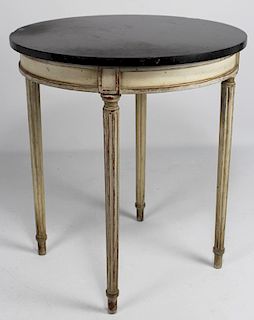 LOUIS XVI-STYLE MARBLE TOP SIDE TABLE