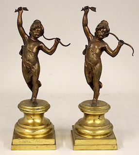 PAIR OF FRENCH FIGURAL BRONZES
