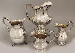 (on 4) STERLING AND COIN PITCHERS