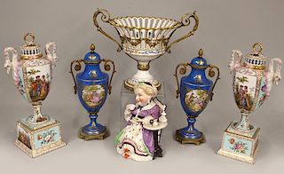 (on 6) GROUP OF VARIOUS PORCELAINS