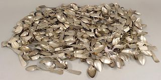 SIZABLE LOT OF AMERICAN COIN SILVER FLATWARE