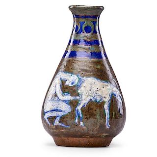 EDOUARD CAZAUX Vase with goats