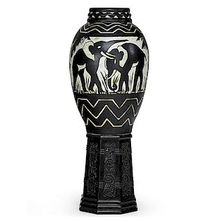 CHARLES CATTEAU Massive Art Deco exhibition vase