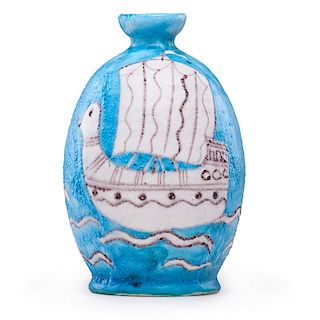 GUIDO GAMBONE; C.A.S. VIETRI Vase with ships