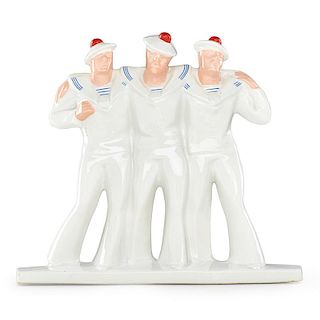 E. CAZAUX; DAX (Attr.) Three sailors figurine