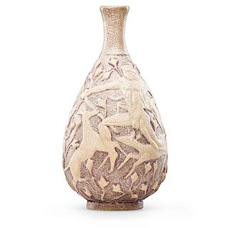 JEAN MAYODON Art Deco vase with hunting scene