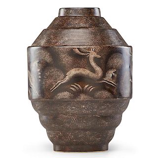 CHARLES CATTEAU; BOCH FRERES Large Keramis vase